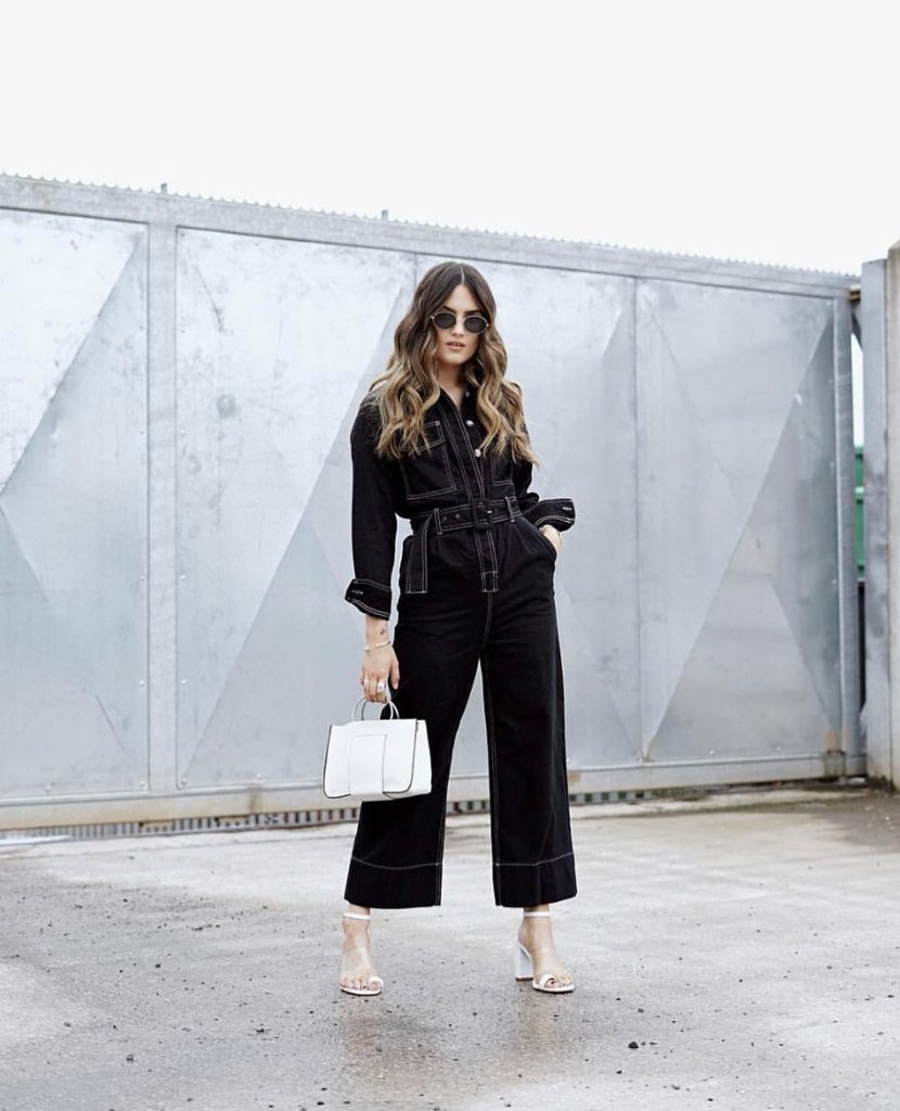 topshop contrast denim boiler suit