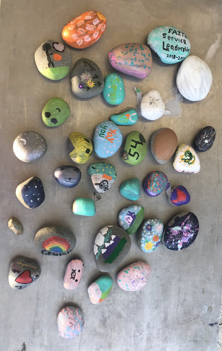 nancybarkan's tweet photo. Our rocks are ready for pickup. Thank you everyone who came by yesterday. Our next meet-up is in September.  Hint: cricut https://t.co/2rhhR1mkzE