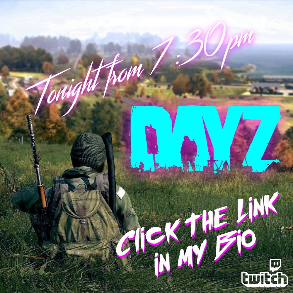 BOABY_SANCHEZ's tweet photo. onight from 7.30pm UK time!!! .
Trying my best not to die in DayZ (probably will Though)
.
🔗https://t.co/xWHqHtobyo
.
Follow the channel and subscribe
.
#DayZ #DayZtheGame #XboxOne #XboxPreview #supportsmallstreamers #twitch #stream #BohemiaInteractive #TheBandofBadasses https://t.co/yPGG8URM2a