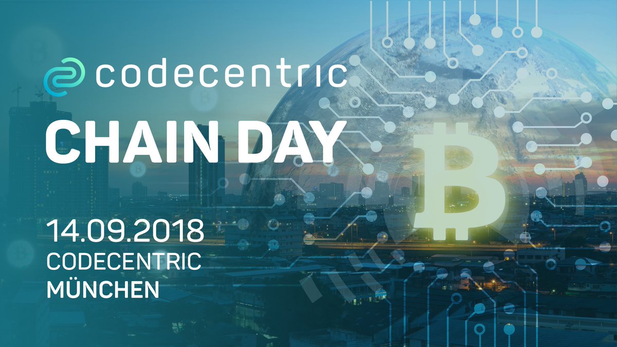 codecentric's tweet photo. ❗Nur noch wenige Plätze frei❗
#ChainDay München: Am 14.9. heißt es Bühne frei für #blockchain #ethereum #hyperledger #IOTA!
▶️https://t.co/dBmKvOm5d8 https://t.co/lPNaMeUgEB