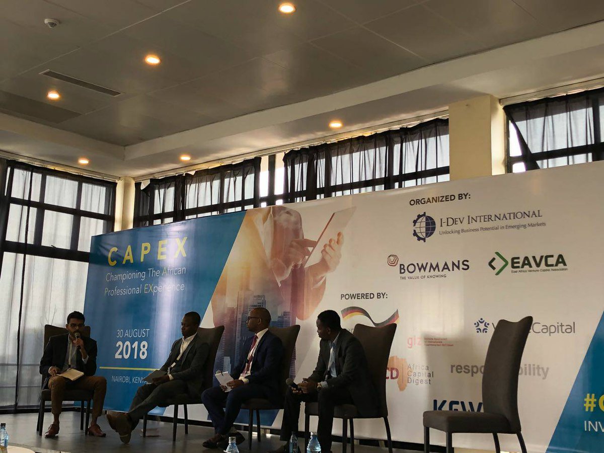 IDEVNews's tweet photo. Ascent Africa, Kibo Capital and Incofin Investment Management have a Hard Talk with Darshan Shah, Senior Associate at I-DEV International on "Creating Value for Portfolio Companies" at #CAPEX2018 #Africa #Kenya #Nairobi #PrivateEquity #VentureCapital https://t.co/bdf7nWgzgv