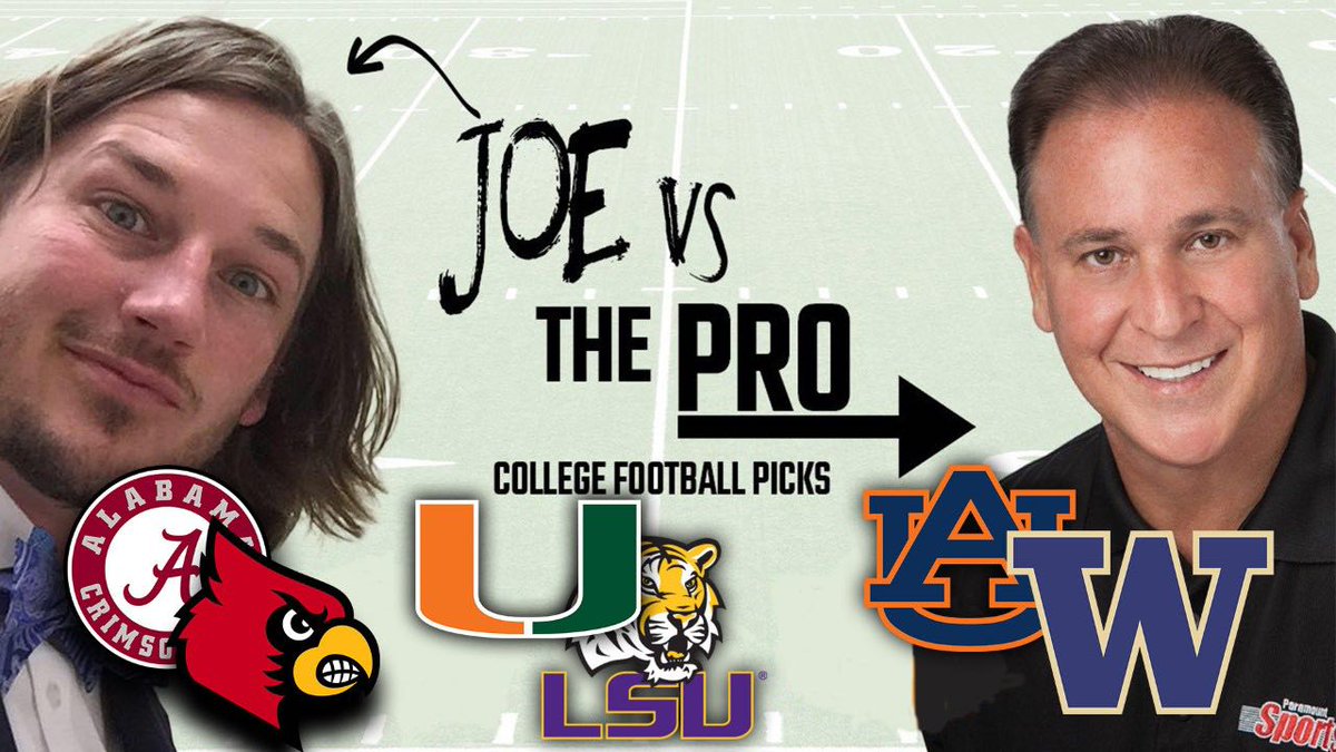 JoeGoodmanJr's tweet photo. Woah, woah, WOAH! You know it's college football season when Joe vs. the Pro pops up on your timeline. #JoevsPro is back for a 10th consecutive season. The hair might be gone now, but we HAD to keep the graphic. Picking the best eight games every week... https://t.co/bOHrx7mgFg https://t.co/X7CWAOL9bh