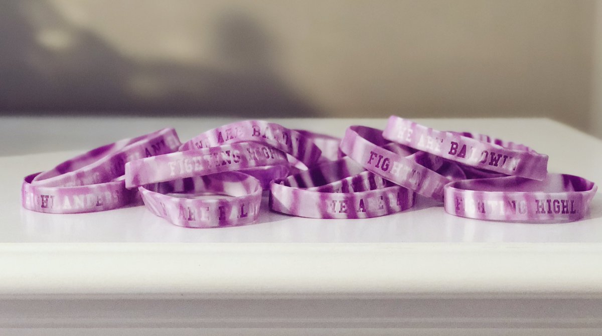 BaldwinHSCheer's tweet photo. FRI. 8/31 is PURPLE 💜 &amp; WHITE 🗯 day at school! Show your support for BHS and you just may get yourself one of these awesome wrist bands during the FALL SPORTS PEP RALLY or at the 🏈GAME! RT to help spread the word! https://t.co/vTE1XAhlSV