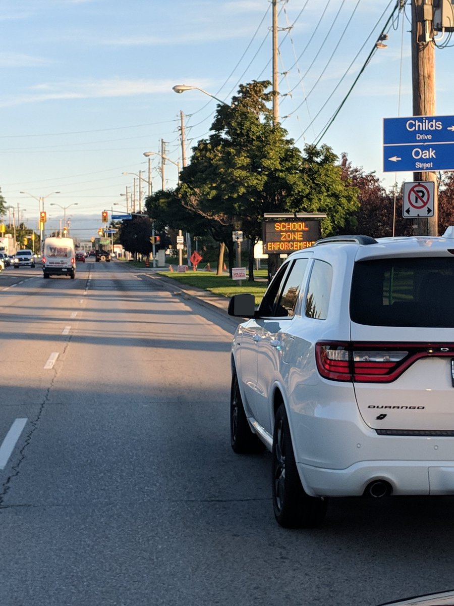 It's no secret that we are doing enforcement in school zones this week. This vehicle was stopped by the District Response Unit right in front of our sign. Travelling 30km/h over in a community safety zone. #1DRUroadsafety ^ss