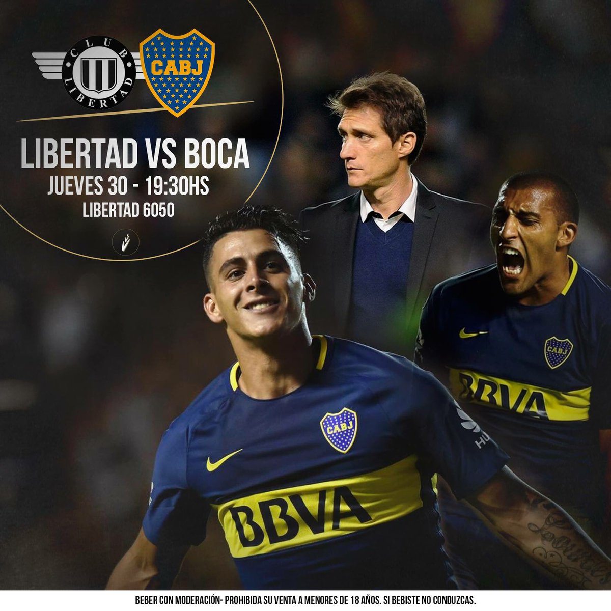 Hoy! Boca vs. Libertad!

Te esperamos en La Fábrica para disfrutar del partido en Pantalla Gigante! 🍻

19:30hs - Libertad 6050!
Happy Hour de 17hs a 19hs!