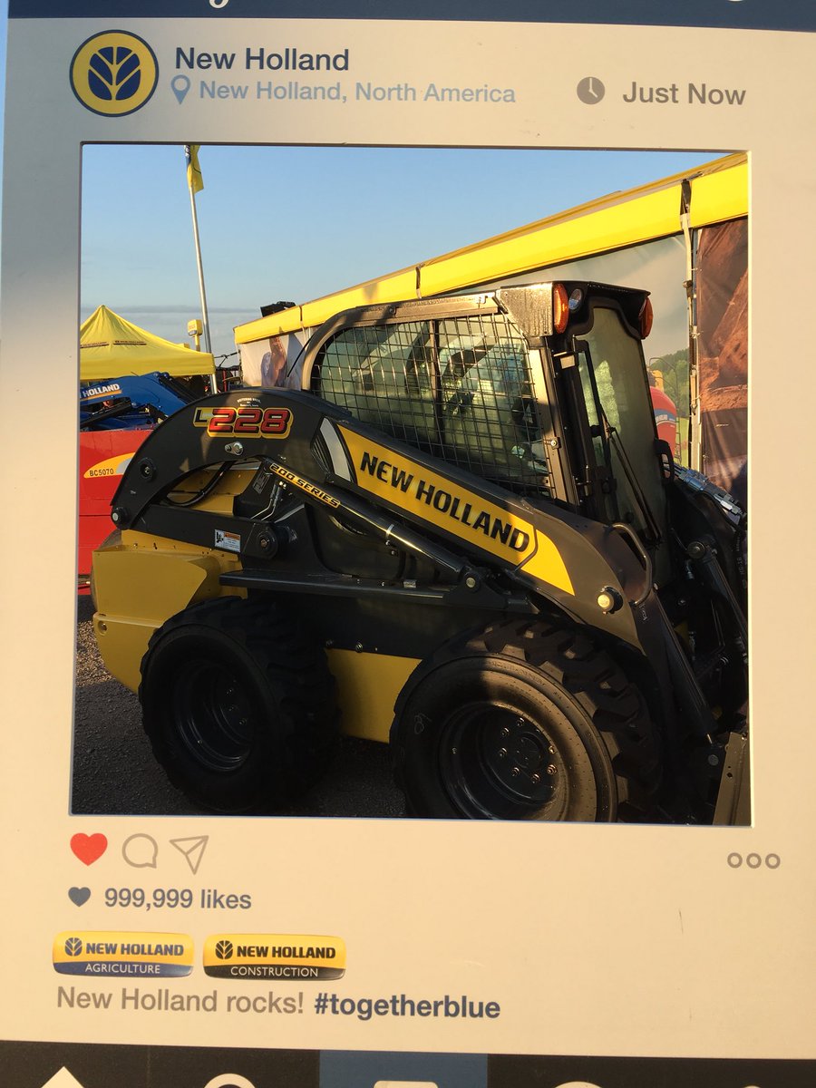 dherritt's tweet photo. Tried and true the New Holland L228 is ready to greet you as you come on the lot at Farm Progress 2018. With SuperBoom, it’s perfect for lift and carry chores. Find out more at the show, at your local dealer or online at https://t.co/nxUAAxVoup       @NHAgriculture #togetherblue https://t.co/CCOomEIgoC