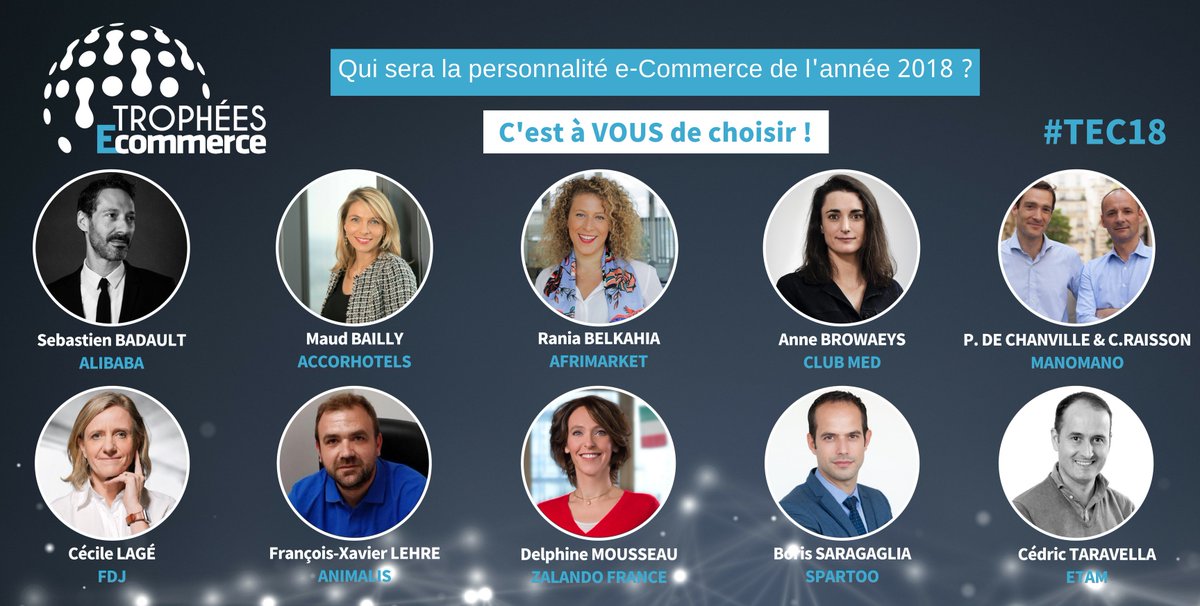 DalilaBouaziz's tweet image. Votez pour la Personnalité #ecommerce de l'année 2018 cc @etam_france @AlibabaGroup @AccorHotels_FR @Spartoo  @AfrimarketCi @zalandofr @ClubMedFR @FDJ @ManoMano_FR #animalis #TEC18 po.st/qdYPlq via @Ecommercemag_fr