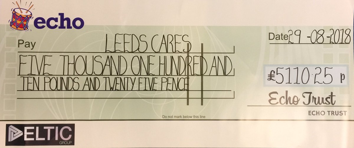 EchoTrust1's tweet photo. Congratulations to @Leeds_Cares who accepted this donation from @EchoTrust1 and @PRYZMleeds from donations raised at the club!  Well done! @TheDelticGroup https://t.co/LTphCHVu8B
