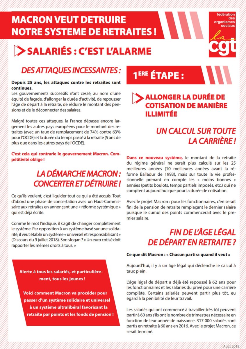 GaetanEscorbiac's tweet photo. #Macron et son gouvernement frappent fort et s'attaquent au système de #Retraites. Si nous les laissons faire, c'est la fin du système #Obligatoire, par #Répartition et #Contributif. "Qu'ils viennent me chercher" disait Macron. Bonne idée!
#Solidarité #CGT @lacgtcommunique https://t.co/FGKPVI8z9k