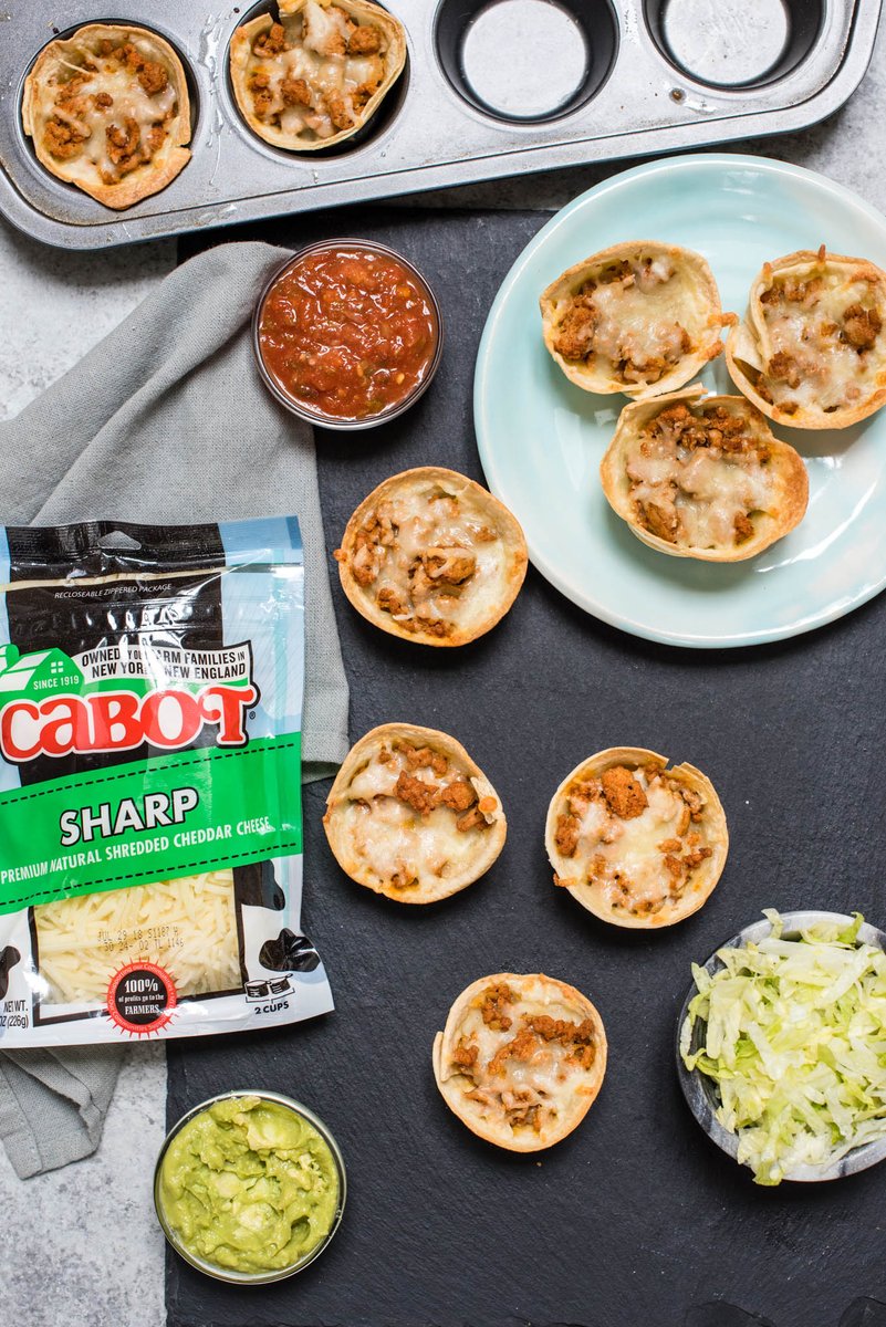 #ad My kids will love coming home to these Turkey Taco cups after school- packed with protein from the beans, meat and <a href="/cabotcheese/">Cabot Creamery Co-operative</a> shredded sharp cheddar! Yum! nutritiouseats.com/turkey-taco-cu… … #cabotcheese @HealthyAperture
