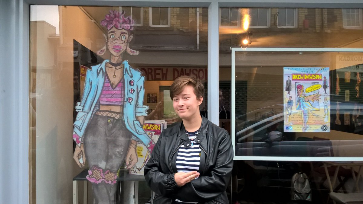 KickplateGall's tweet photo. @KickplateGall wishes to thank Emily Baker-Bartlett for her exhibition - Drew Dawson - From Concept To Conception. We also wish her good luck as she starts her BA Hons studies in Illustration at Falmouth University. https://t.co/aQhwAsRtu5