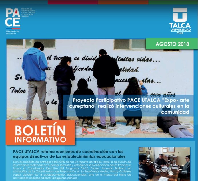 PACE_UTalca's tweet photo. Ya es casi fin de mes 😱 pero te recordamos que aún estas a tiempo de ver el boletín de #Agosto con las noticias más destacadas 😉 #PACEUTalca
Es muy sencillo, solo debes ingresar a nuestro sitio web ⤵️https://t.co/c1YG5CSCsH https://t.co/9gk6cUQyv1
