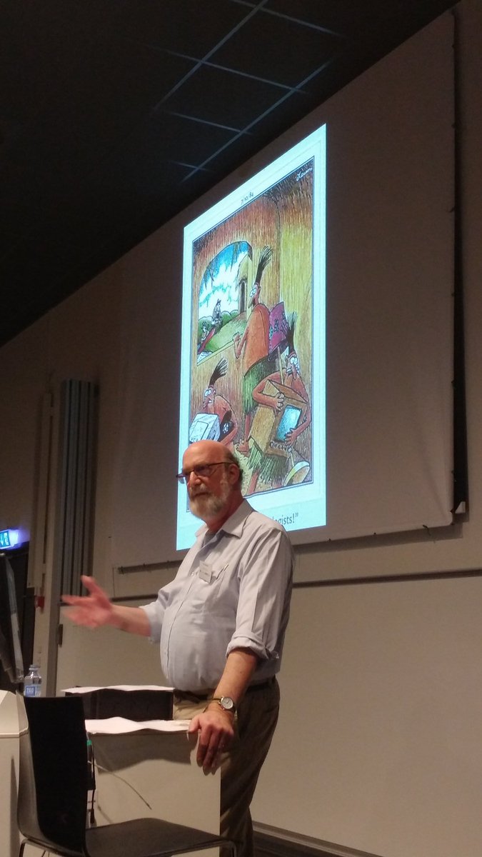 Geoff_Pearson's tweet photo. Prof Ken Ehrensal argues in his #ethsym18 keynote that "waiting out" participants in order to witness their real behaviour differentiates #Ethnography from other less intensive qualitative approaches. https://t.co/xHFo9Qwiwi