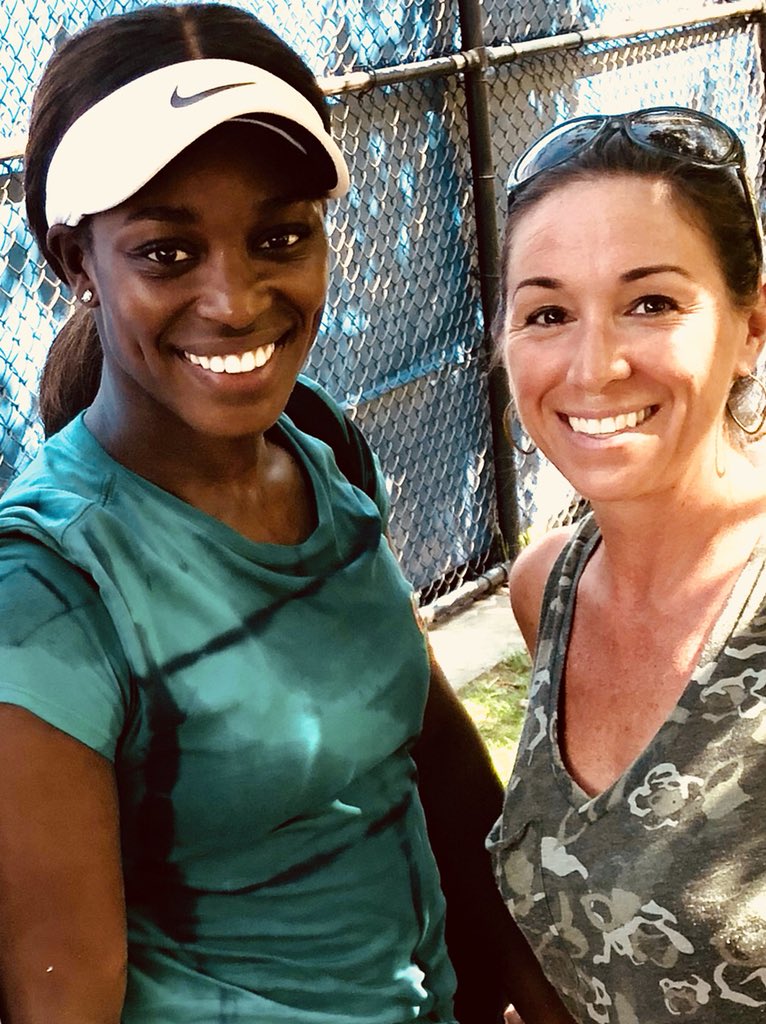 cehoffmann's tweet image. #SloaneStephens Iooking in perfect form at the #USOpen⁠ ⁠ practice courts.