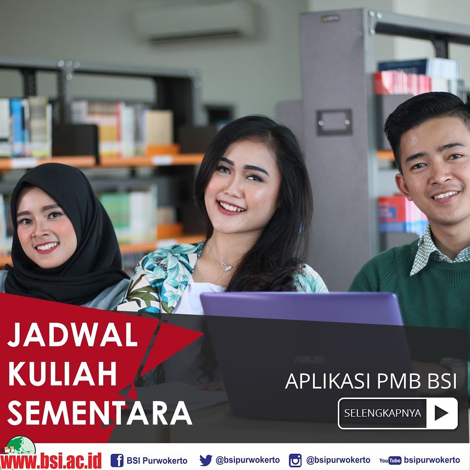 bsipurwokerto's tweet photo. Bagi mahasiswa/i baru (MaBa) AMIK BSI Purwokerto, sekedar informasi bahwa Jadwal Kuliah Sementara sudah dapat Sobat BSI cek di Aplikasi PMB BSI.
#purwokerto
#bsipurwokerto
#kuliahbsiaja
#infomaba https://t.co/p6DfO4nBQg