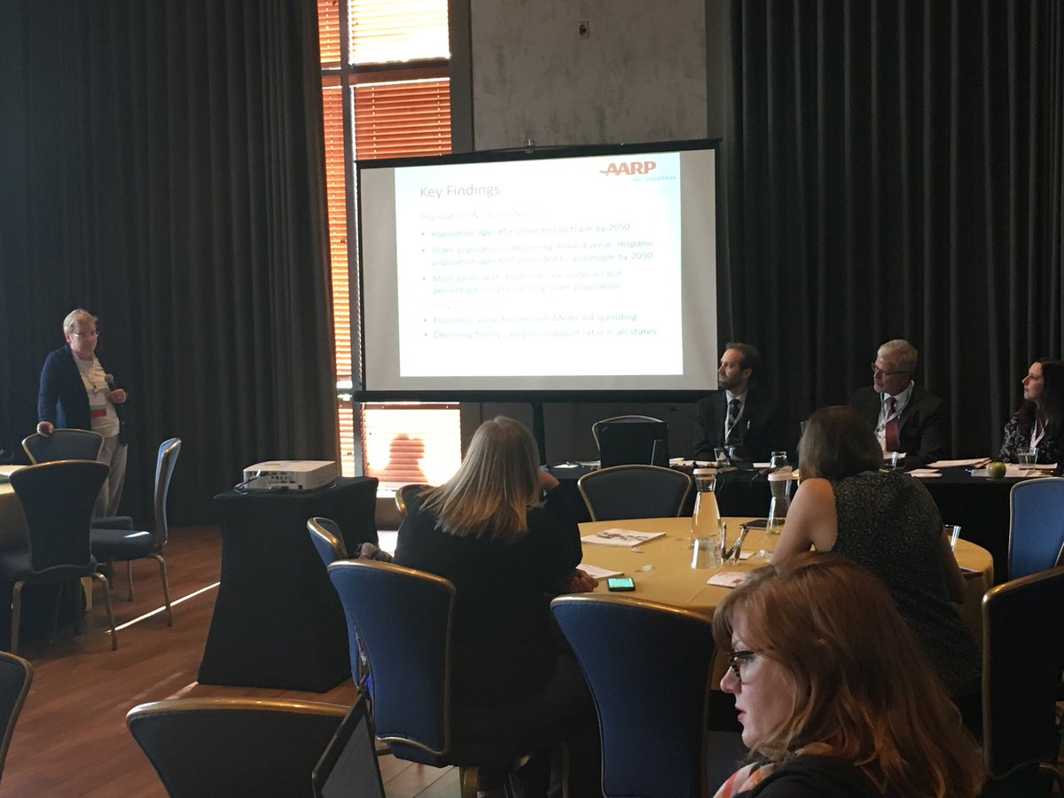 LTSSpolicy's tweet photo. We were thrilled to present on @AARPpolicy #AcrosstheStates, a newly released state long-term services and supports data book, at the #HCBSConference @NASUAD1. http:/www.aarp.org/acrossthestates https://t.co/3Pz1C6hil8
