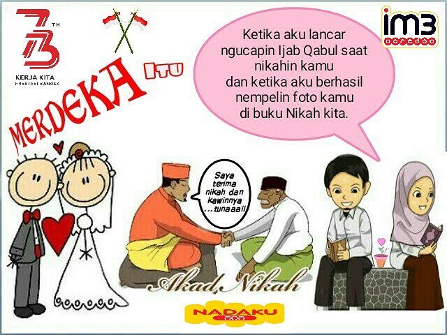 mandaman2's tweet photo. Arti KEMERDEKAAN bagiku adalah Ketika gue lancar ngucapin izab qabul saat nikahin kamu dan saat berhasil nempelin foto kamu di buku nikah @arena_musik @XFunMusic @xfunity @Sevenesia Ayo aktifkan #NADAKUMERDEKA di *808*7# @Rhyzkia_Lee @YusiAza https://t.co/OWz5OlSx6J