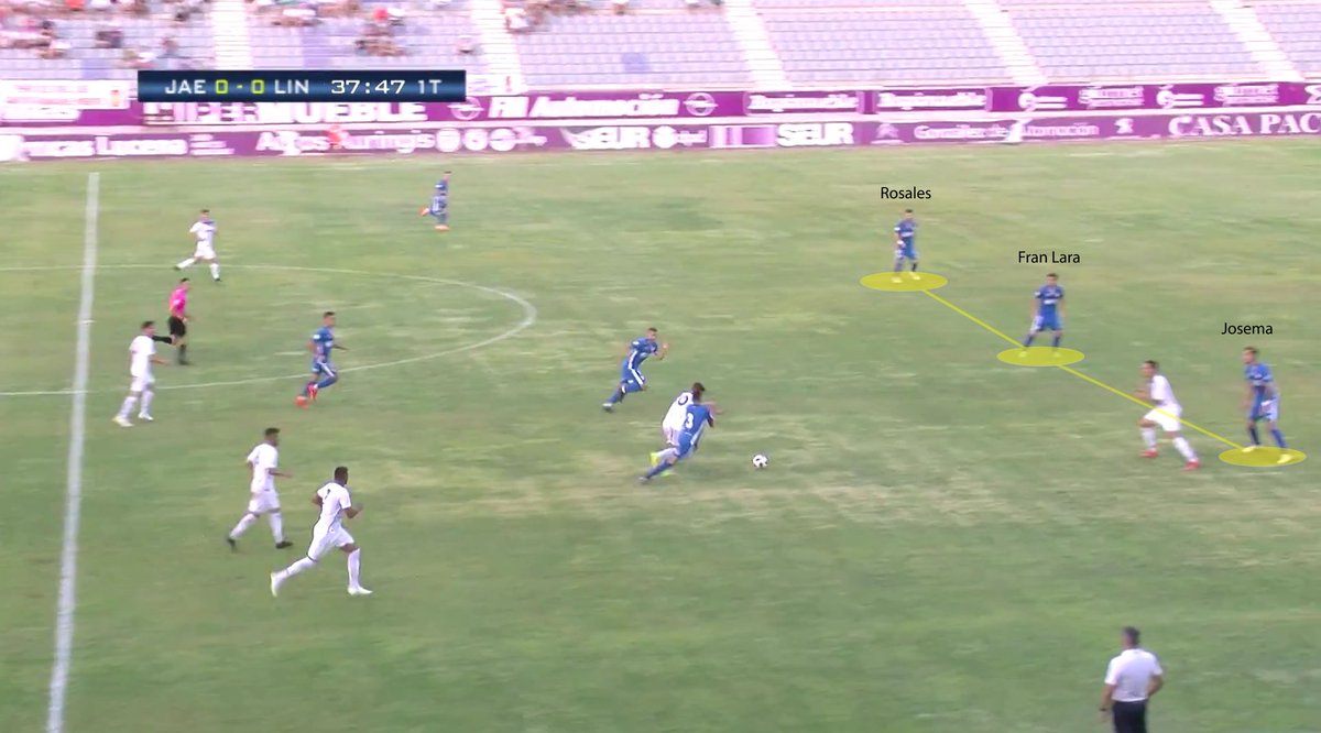 ferpulpillo's tweet photo. En defensa el equipo se dispuso en 4-1-4-1 con Fran como mediocentro entre ambas líneas de 4. Pero la jugada lo exigía se incrustaba entre centrales para cerrar con 3 atrás. Así, permitió a Arsenal alternar entre sus dos sistemas predilectos. https://t.co/3qwmo7GU7O