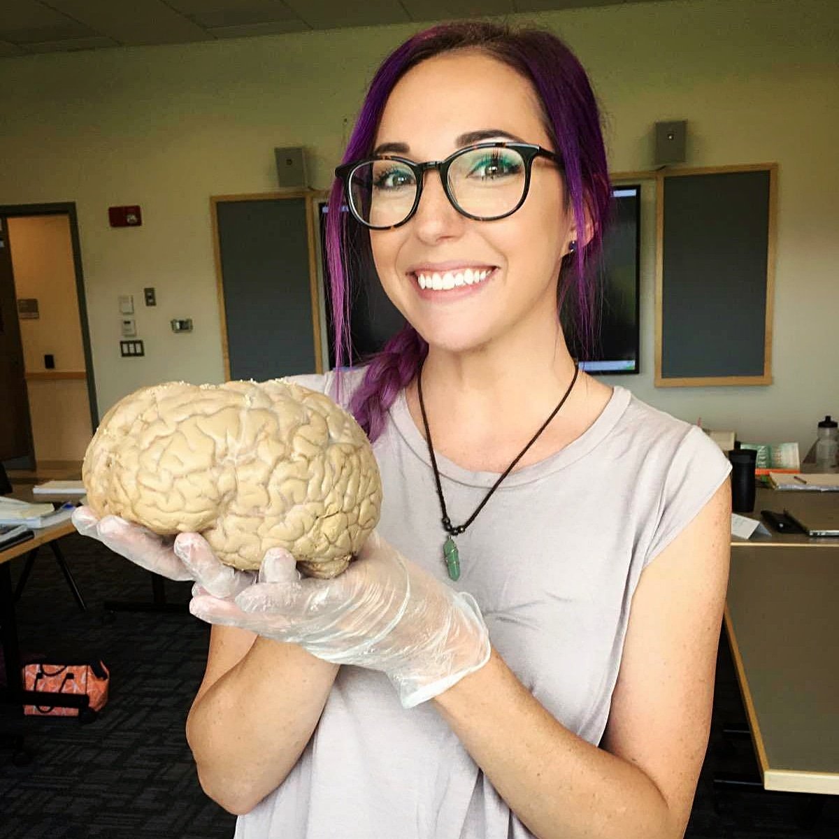 ms_cooney's tweet photo. Welcome back Generals! I hope you all had a great summer! My highlight was holding human brains 🧠 #neuroscience #gradschool #howthebrainlearns #lifelonglearner https://t.co/3Go7Gkfc1I