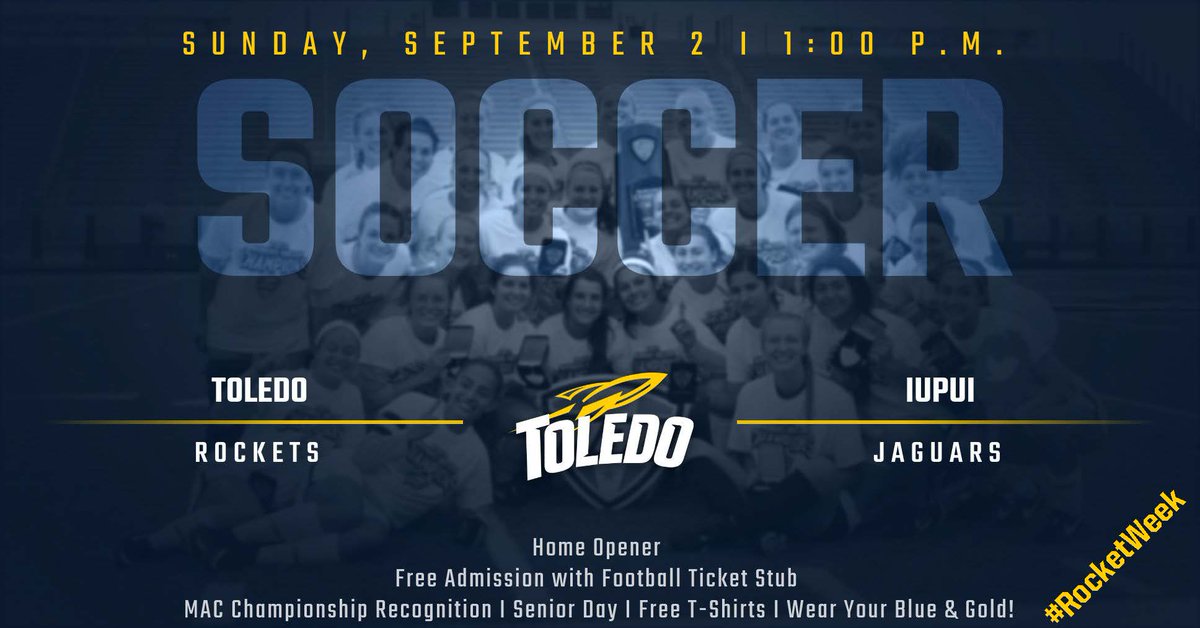 ToledoRockets's tweet photo. We are only 3 days away from the @ToledoSoccer home opener vs. IUPUI. Come cheer on the Rockets at Scott Park on Sunday, September 2, at 1:00 p.m. https://t.co/gZ0aVM6lCs