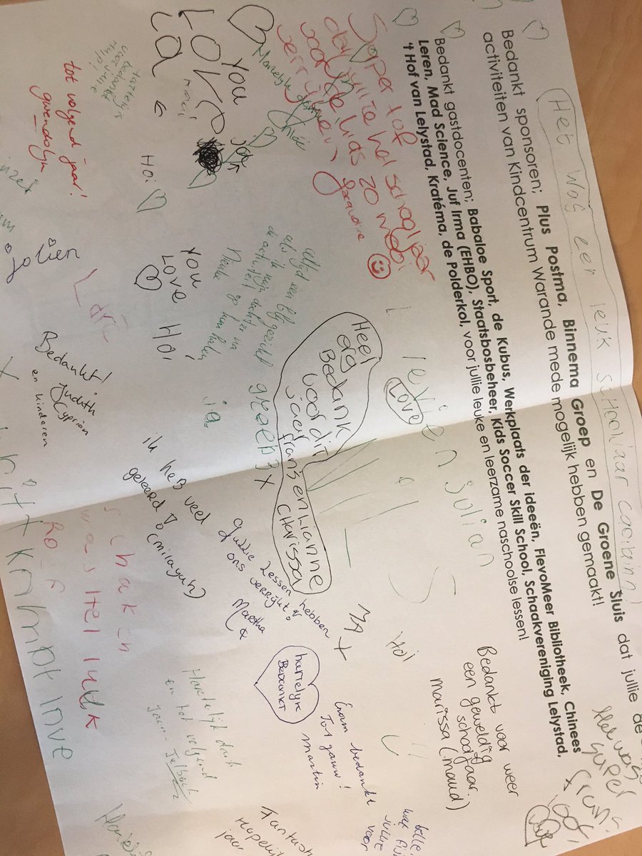 Wat een leuk bedankje van <a href="/IKCWarande/">IKC warande</a> voor onze naschoolse lessen die wij op deze school mochten geven! Wij hebben het schooljaar voor de kids verrijkt, aldus IKC Warande. Succes met de start van het nieuwe jaar en tot snel!