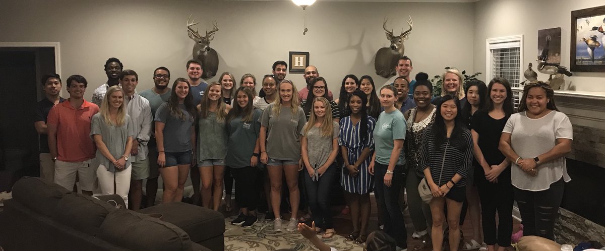 iamahawkins's tweet photo. Excellent gathering of @UGAPharmacy #SWGAdawgs last night at the Hawkins household. So much of everything: learner turnout (P3, P4, PGY1), fellowship, donations for women crisis center, &amp; food! https://t.co/HlC8ZSOaQH