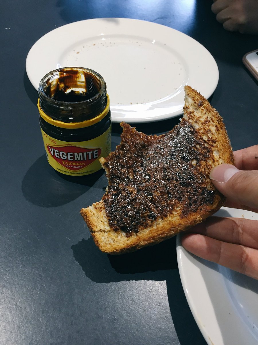 jonnysun's tweet image. so @MaraWilson and i tried vegemite after our talk tonight at #MWF18... i loved it!! honestly i thought it tasted vaguely asian? like fermented tofu! super umami! i think my parents would like it!