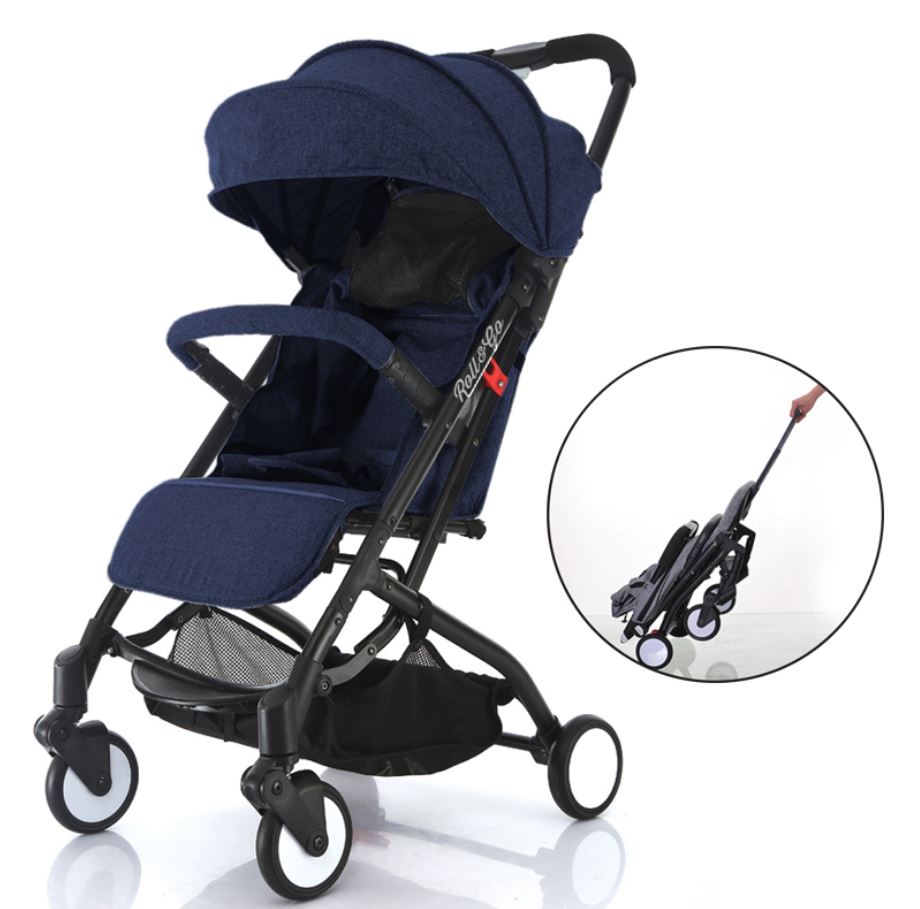 Traveling over the long weekend?  Our lightweight Roll &amp; Go has a pull handle for easy transport, folds easily, and has a full-sized basket. Your little one will have a comfy ride while enjoying the adventure. #summertravel #rollandgo #comfy #easy #compact #baby #toddler
