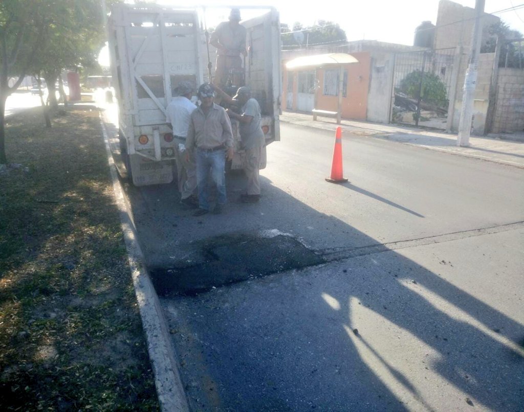 #BrigadasVerdes continuan con los  trabajos de mantenimiento de vialidades en la Sm. 76, Av. 20 de Noviembre

#NoPararemos✅ 🚧

<a href="/rembertoestrada/">Remberto Estrada</a> <a href="/RogerEspinosaR/">Roger EsPro</a> <a href="/jlcgcachorro/">jlcg cachorro</a> <a href="/AytoCancun/">Ayto Benito Juárez</a>