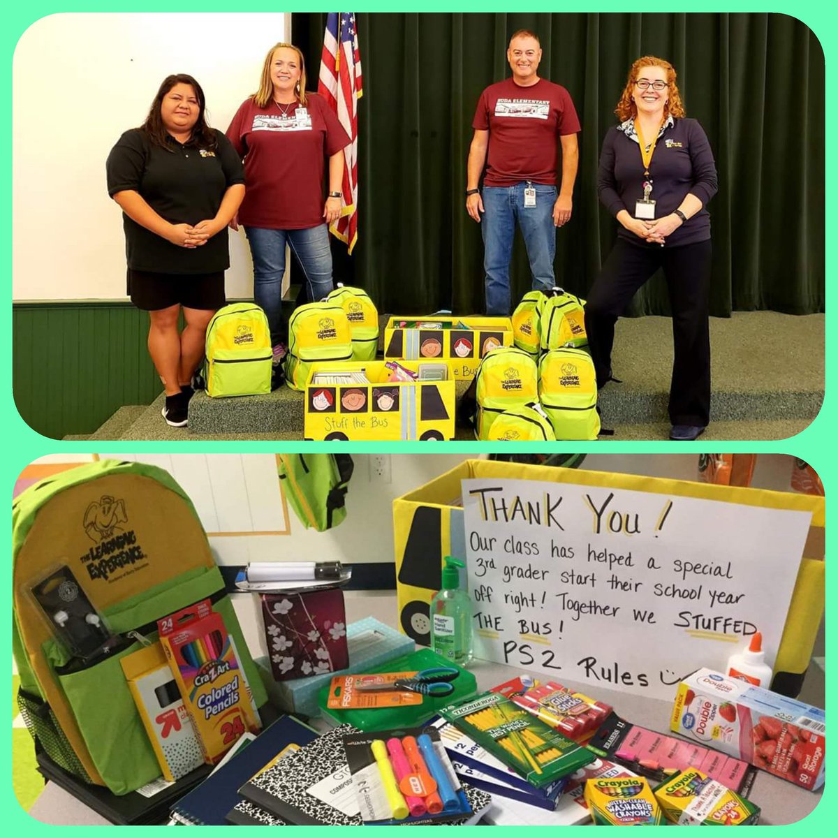 tinabarroso's tweet photo. Buda Elementary's Principal and assist. Principal were grateful for #TLEBuda school supplies' drive. #ProjectTogetherness @TheLearningExp https://t.co/enfPpt1gW4