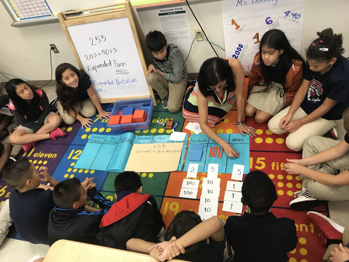 We’re hands on in math! Learning about expanded notation! #OnlyAtEmerson