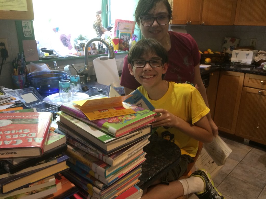 LibraryLadyCDPL's tweet image. Who holds the record for the most 📚 checked out at the library??? We do!!! 78!  Way to go Gabby and Sergio 😘 #lovereading #yeahlibraries!  #librariesrock