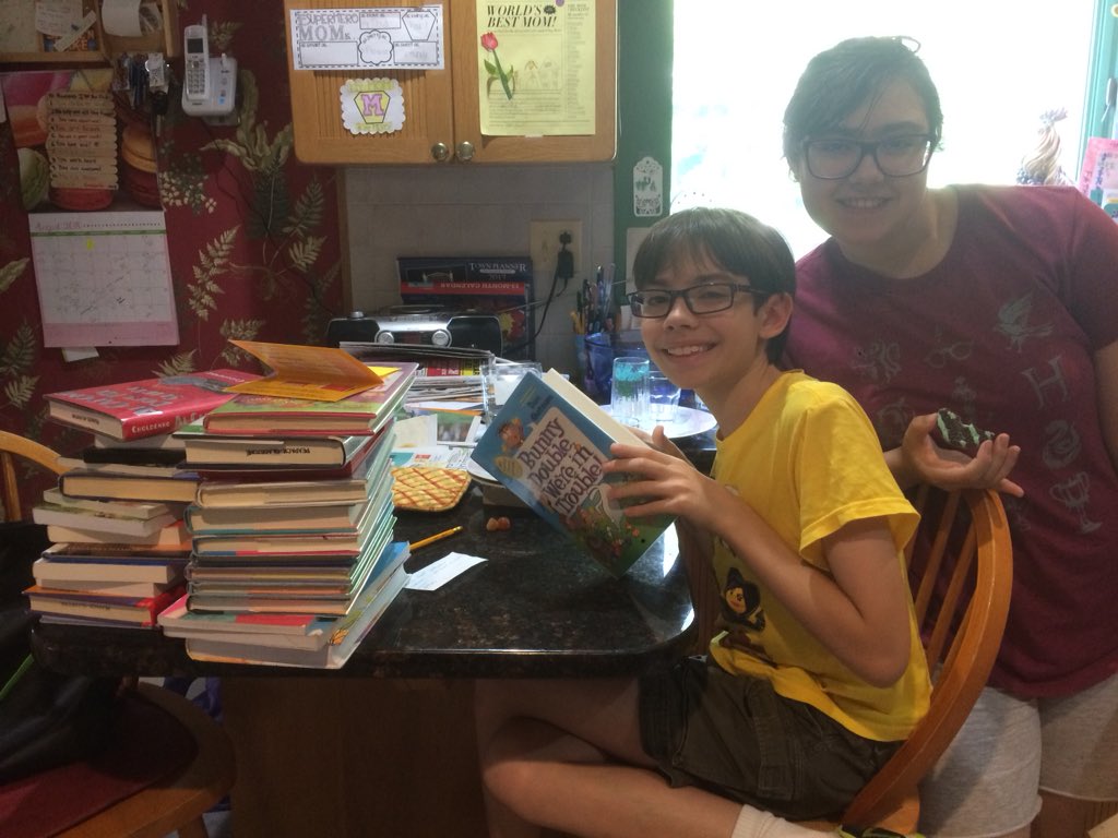 LibraryLadyCDPL's tweet image. Who holds the record for the most 📚 checked out at the library??? We do!!! 78!  Way to go Gabby and Sergio 😘 #lovereading #yeahlibraries!  #librariesrock