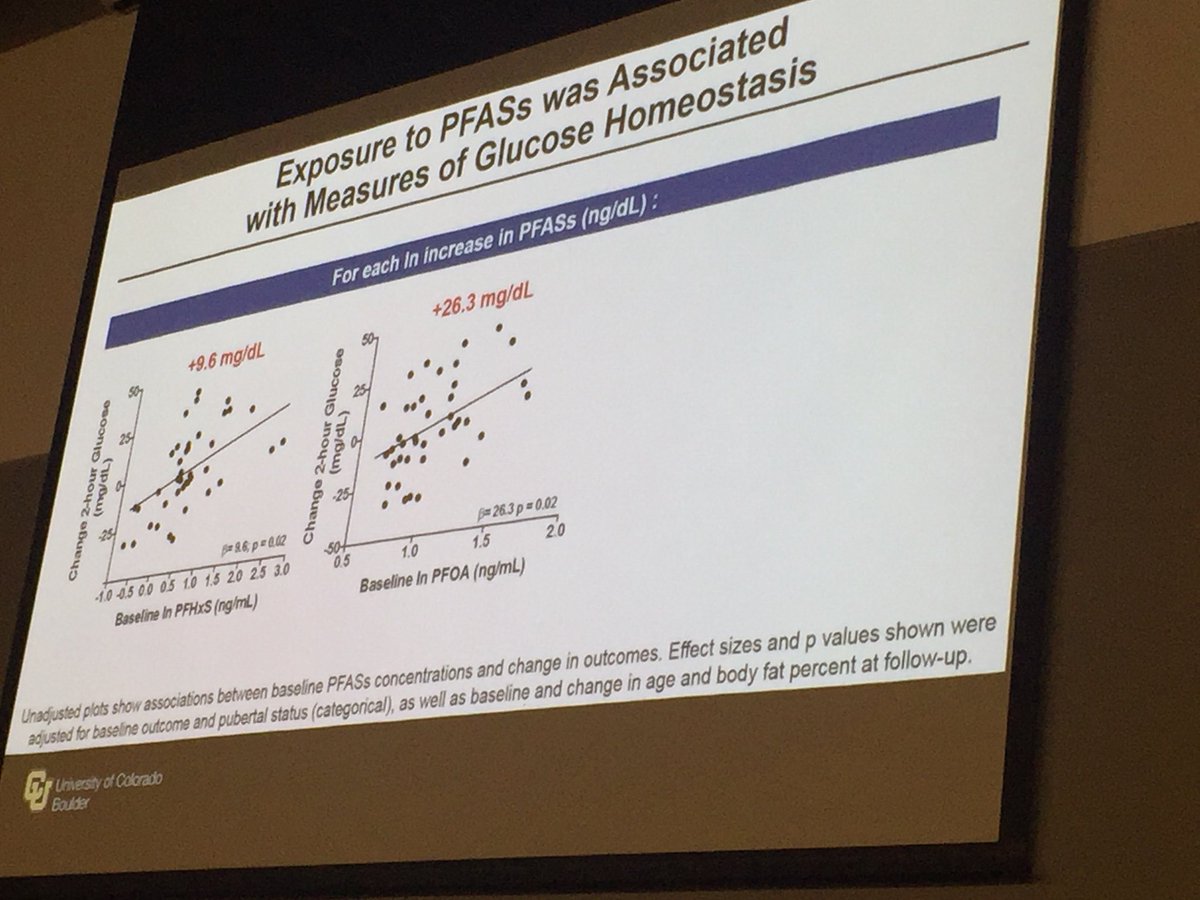 Tanya Alderete presented striking associations on PFAS with glucose homeostasis #ISESISEE2018