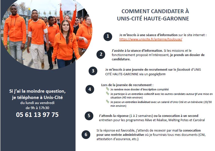 Voici les informations à savoir pour candidater à Unis-Cité!