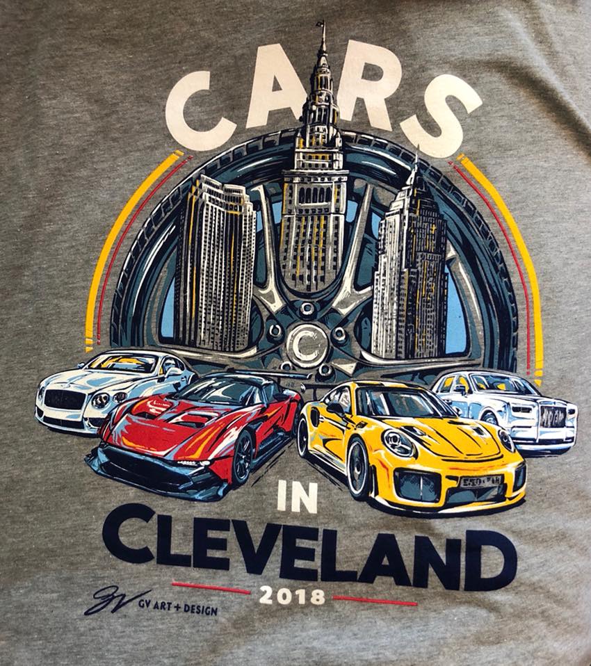 Thanks to <a href="/GVartwork/">GV Art + Apparel</a> the #CarsinCle t-shirts are ready for Sunday! Who wants one?