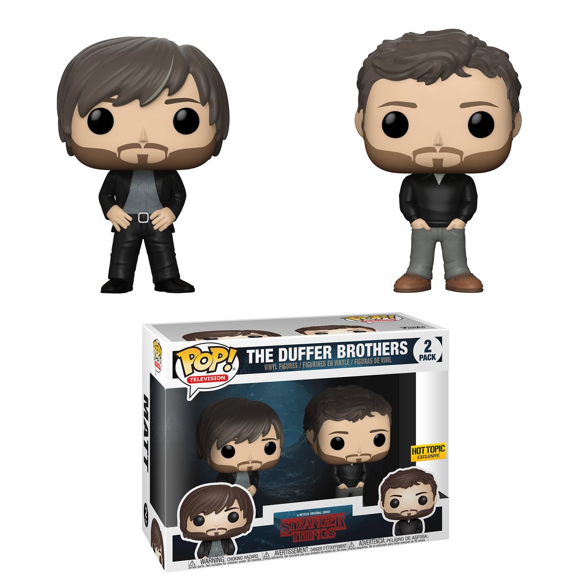 Funko's tweet photo. RT &amp; follow @funko for the chance to win a @HotTopic exclusive The Duffer Brothers Pop! 2-pack! #StrangerThings https://t.co/YW9VjRMBKB