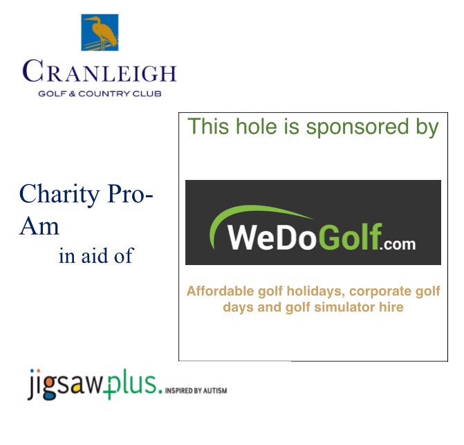 <a href="/wedogolf/">Wedogolf.com</a> are proudly the headline sponsor at the <a href="/cranleighclub/">Cranleigh Club</a> charity Pro Am tomorrow in aid of Jigsaw Trust!

Wedogolf are sponsoring two of the hole and team of Nick Tedesco Paul Mallett and Simon Wood is partnering Cranleigh Head Professional Charlie Tetlow! #golf #proam