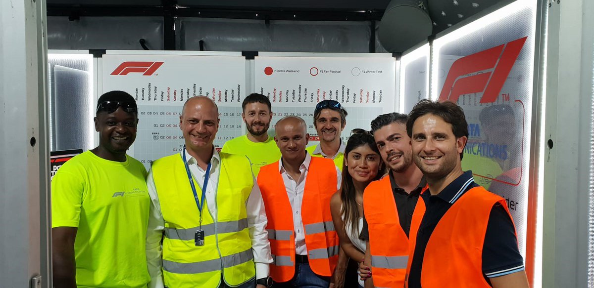 #Retelit and <a href="/tata_comm/">Tata Communications</a> teams together to ensure Telecommunication Infrastructure is ready here in Monza Racetrack! 
[Retelit Sales and Operations teams with Lee South, Victor Thomas, Olivier Notermans, Vilas Thawale, Asiya Baharun] #ItalianGP #F1