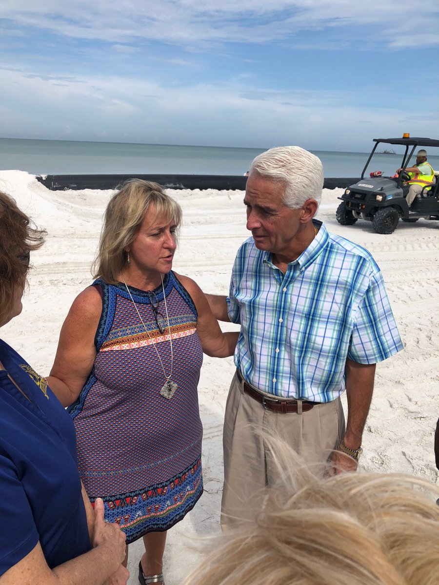 Congressman Charlie Crist and Indian Rocks Beach Mayor Cookie Kennedy
