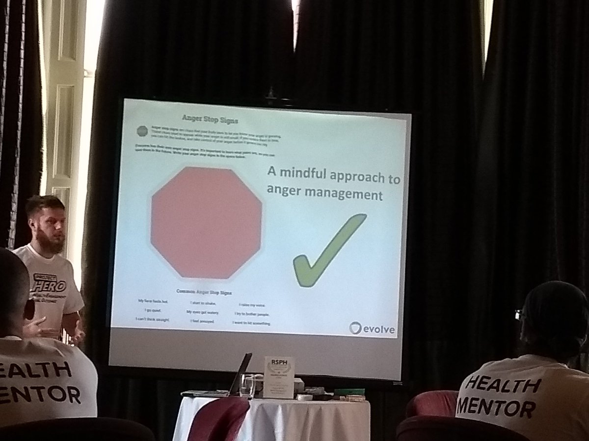 AmieRichards's tweet image. Health Mentor @TomBow_Evolve explaining what resources to use in anger management mentoring during the #MentorMeet at the @Evolve_Impact #ANewDimension Conference! #mentor #anger #health #wellbeing