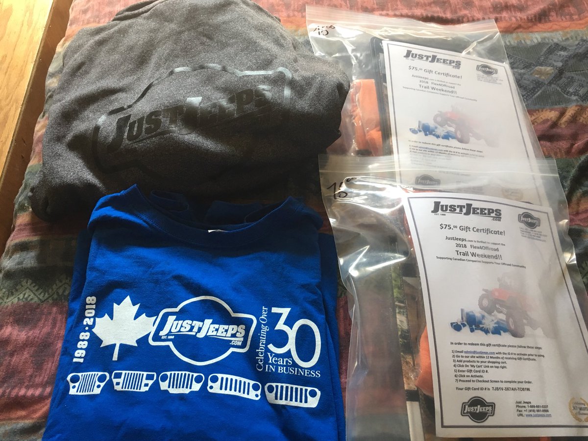 JeepU4's tweet photo. Thank You Adrian Collison @JustJeeps for the Trail Weekend Sponsorship!! We appreciate all you do. Also thank you for the special gifts for Dan Fowler and I. We truly appreciate it!!! https://t.co/OyqpkthHVv