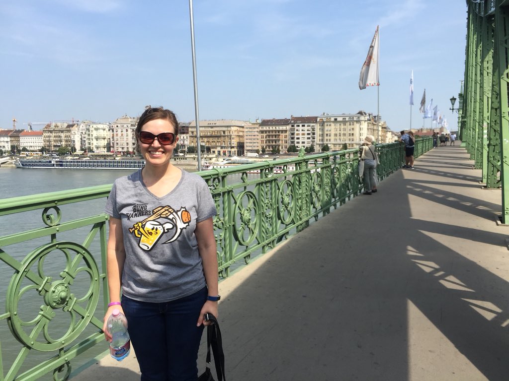 Jillian_Gajtka's tweet photo. Representing the @wmwhitecaps aka Beer City Bung Hammers in Budapest Hungary https://t.co/bQvMlQjUQ9