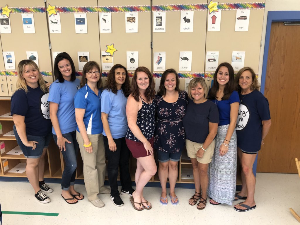 MrsChaffee's tweet photo. Kindergarten Dream Team reporting for duty! 🤗📚📓🖍✂️✏️ #ittakesavillage 💪🏻💪🏻 https://t.co/meI9tzBoqe