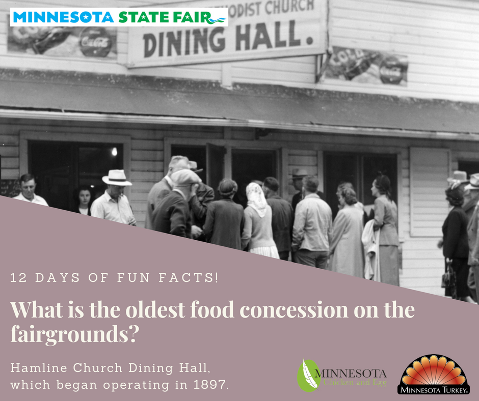 MNchicken's tweet photo. Can you guess what the oldest food concession is at the @mnstatefair and the year it began operating? Their baked chicken is amazing and always hits the spot! @Try_our_Hamloaf #trychicken #exploremn #capturemn #mnstatefair https://t.co/yIfIrFgBUr