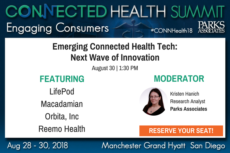 CONN_Health_Smt's tweet photo. Learn about the next wave of innovation in #healthtech from @OurLifePod @orbita_inc @macadamianlabs @reemohealth - now on stage at #CONNHealth18. https://t.co/URMNFu7hyF