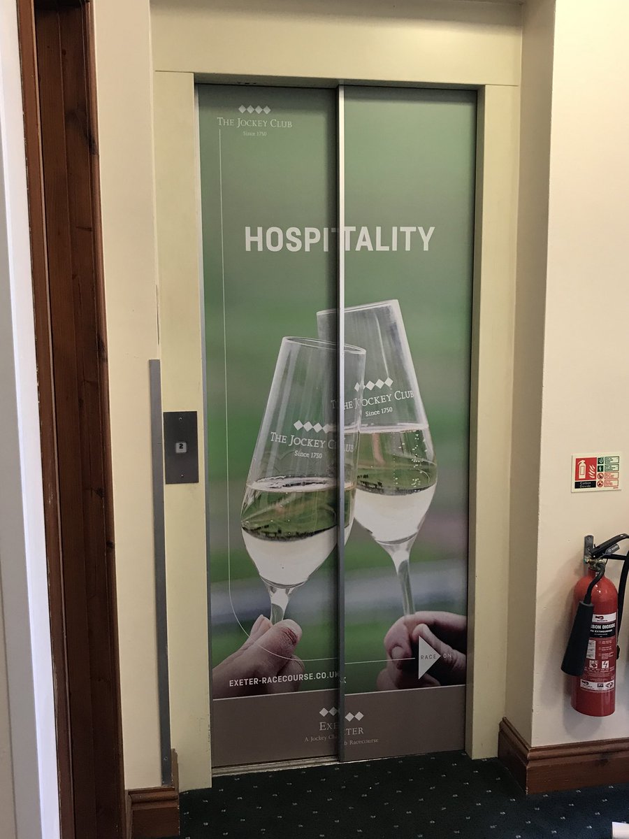Asigns_SW's tweet image. Yesterday we installed some lift graphics at @ExeterRaces and completely transformed the overall look! Updating the old standard sliding doors and internal walls to bring a more modern and contemporary feel! 
#standoutfromthecrowd @Sherwoodsonline @FirewatchSW @devonfox54