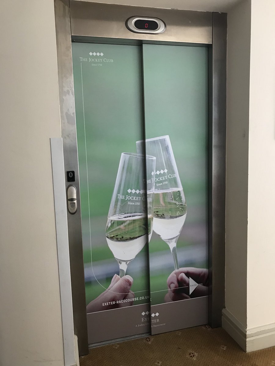 Asigns_SW's tweet image. Yesterday we installed some lift graphics at @ExeterRaces and completely transformed the overall look! Updating the old standard sliding doors and internal walls to bring a more modern and contemporary feel! 
#standoutfromthecrowd @Sherwoodsonline @FirewatchSW @devonfox54