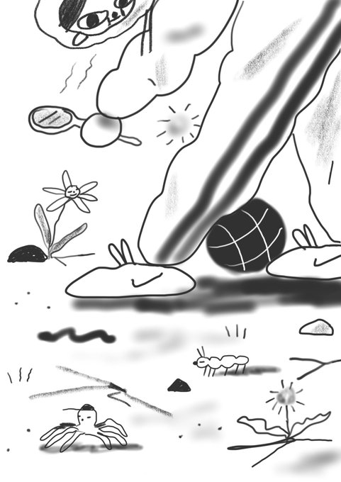 chubby kid looking at flowers 🌻🏀🕷👟🔎 #procreate sketch 