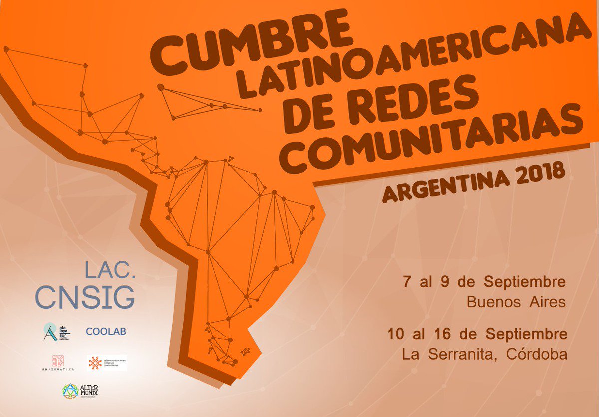 Cumbre Latinoamericana de Redes Comunitarias 2018 dlvr.it/QhbpFd